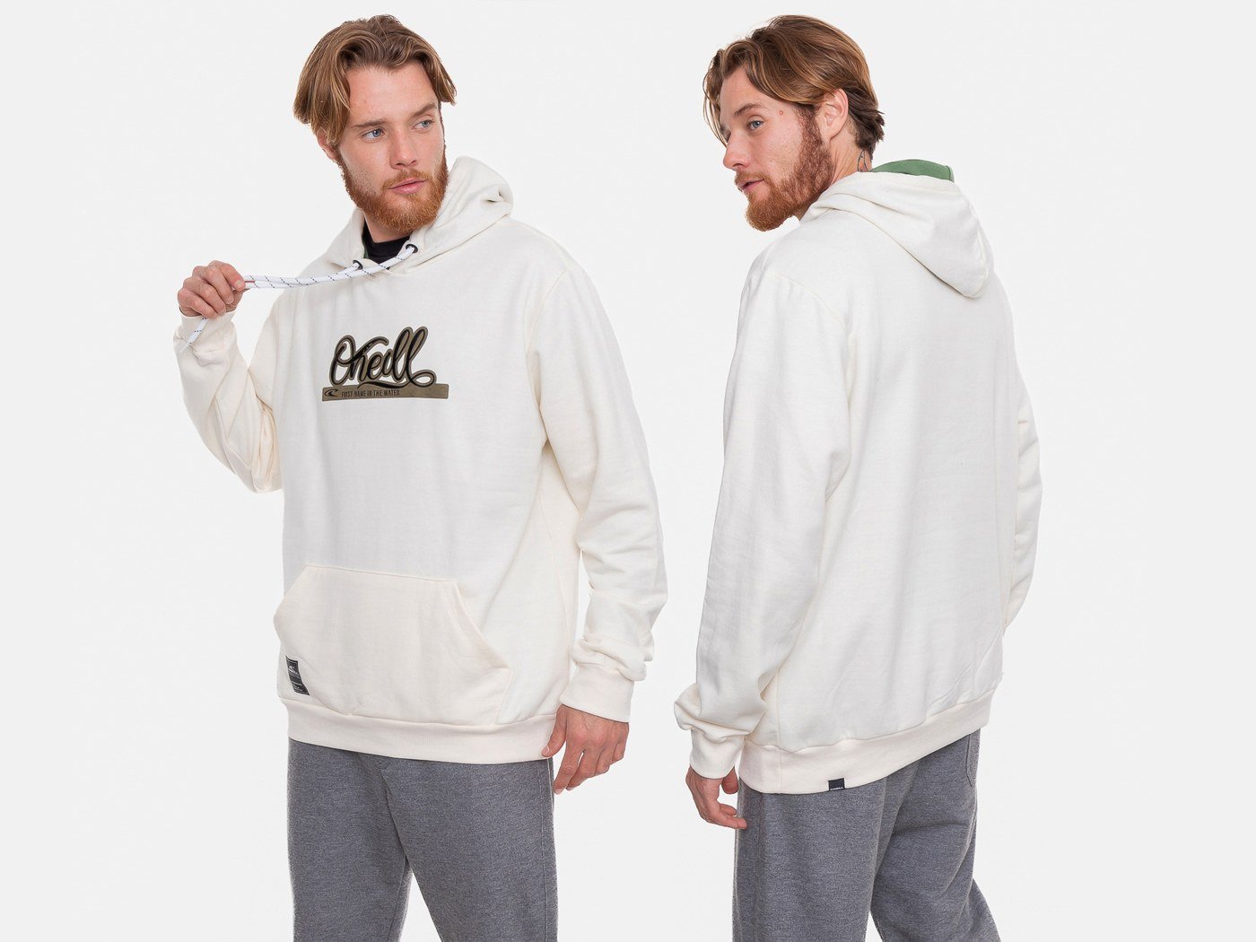 Still com modelo finalizado: moletom O'Neill, frente e costas